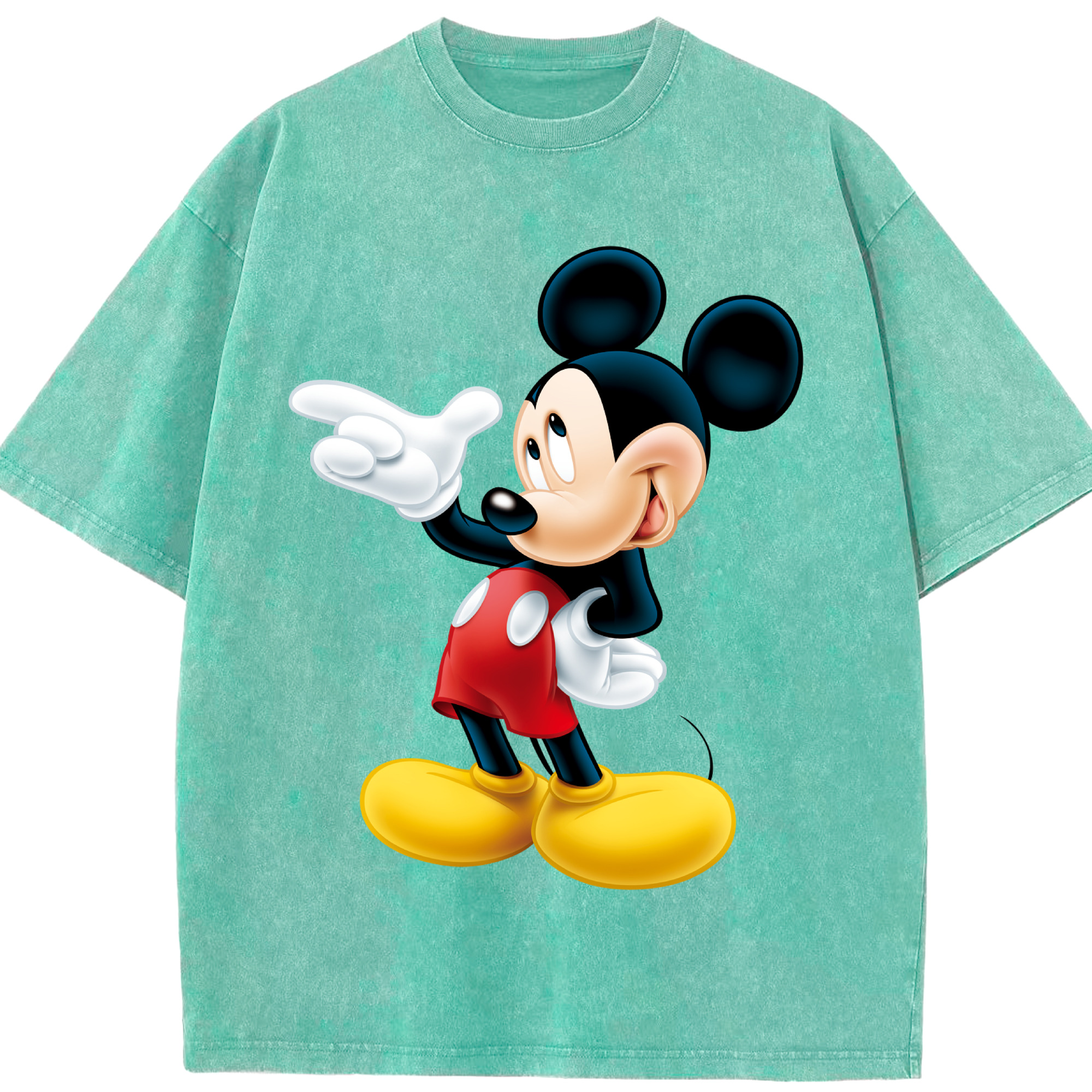 （画像用） ミッキーマウス Mickey Mouse 綿100% ヴィンテージ風 半袖Tシャツ（フロントプリント）